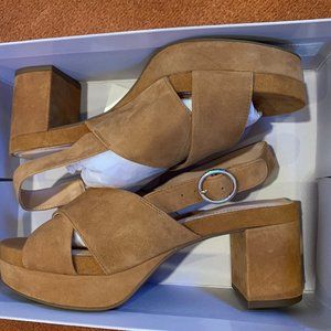 Taryn Rose Platform Shoes Sz 9 Brown Suede